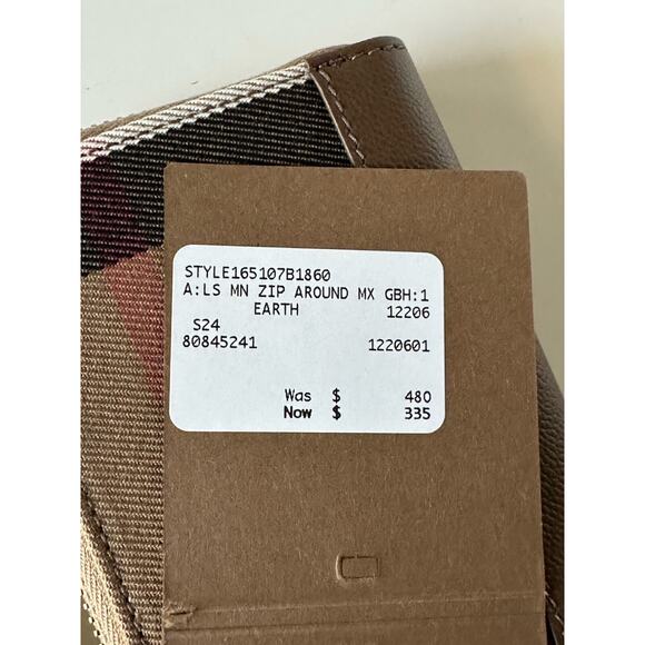 Burberry MN Zip Around Check Earth/Brown Wallet 80845241 NWT $480 - Picture 11 of 11
